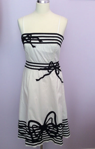 COAST BLACK & WHITE COTTON BLEND DRESS SIZE 12 - Whispers Dress Agency - Womens Special Occasion - 1