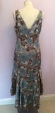 Brand New Tara Brown & Silver Grey Floral Print Dress Size 12 - Whispers Dress Agency - Sold - 3