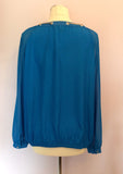 Star By Julien Macdonald Bright Blue & Silver Chain Blouse Size 16 - Whispers Dress Agency - Sold - 2