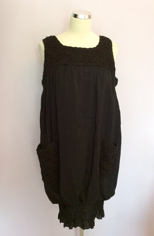 Sophyline Black Appliqué Trim Dress Size S/M - Whispers Dress Agency - Womens Dresses - 1