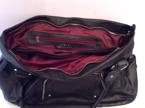 L Credi Large Black Leather Shoulder Bag - Whispers Dress Agency - Sold - 7