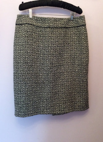 Phase Eight Black & White Fleck Wool Mix Skirt Size 16 - Whispers Dress Agency - Sold - 1