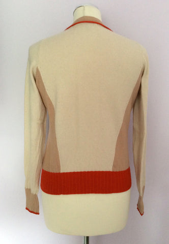 Hobbs Cream With Red & Fawn Trim Cardigan Size 14 - Whispers Dress Agency - Sold - 2
