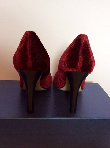 Brand New Rebeca Sanver Dark Red/ Wine Velvet Heels Size 5/38 - Whispers Dress Agency - Sold - 3