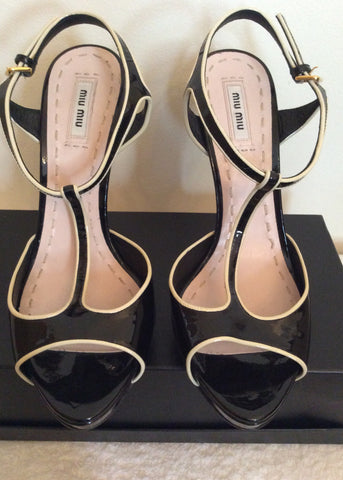 Brand New Miu Miu Black Patent Leather Heels Size 7.5/41 - Whispers Dress Agency - Sold - 2