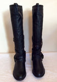 Dune Black Knee High Buckle Trim Boots Size 5/38 - Whispers Dress Agency - Sold - 3