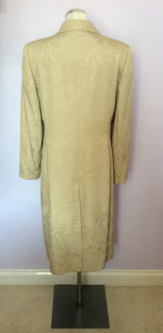 Windsmoor Pale Gold Embossed Print Dress & Coat Suit Size 10/12 - Whispers Dress Agency - Sold - 4