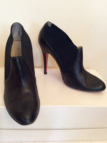 Oh...Deer Black Leather Red Sole Shoe Boots Size 6.5/39.5 - Whispers Dress Agency - Sold - 2