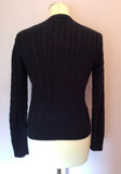 Ralph Lauren Dark Blue Cotton V Neck Cardigan Size XL - Whispers Dress Agency - Womens Knitwear - 3