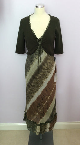 Brand New Mariella Rosati Print Dress & Matching Bolero Top Size 14 - Whispers Dress Agency - Womens Dresses - 1
