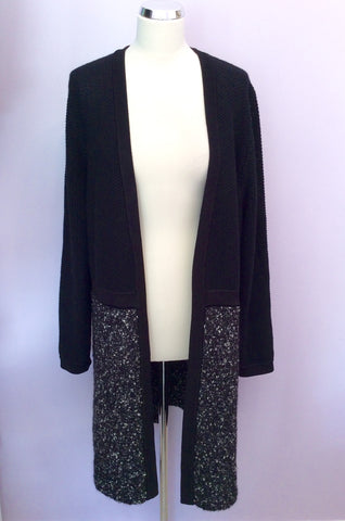 Jaeger Black & White Fleck Long Cardigan Size XL - Whispers Dress Agency - Sold - 1