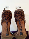 JIMMY CHOO BROWN LEOPARD PRINT STRAPPY SANDALS SIZE 5/38 - Whispers Dress Agency - Sold - 6