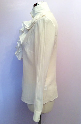 New Reiss Loulou White Ruffle Shirt Size 12 - Whispers Dress Agency - Sold - 2