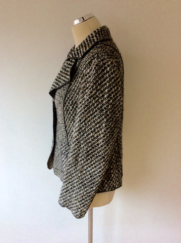 CATHERINA HEPTER DARK GREY WEAVE WOOL BLEND JACKET SIZE 16