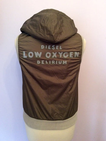 Reversible Diesel Khaki & Beige Zip Up Gilet Size S - Whispers Dress Agency - Womens Gilets & Body Warmers - 2