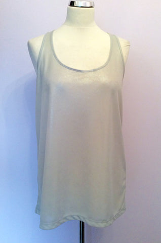 REISS LIGHT SILVER GREY SHIMMER VEST TOP SIZE S - Whispers Dress Agency - Womens T-Shirts & Vests - 1