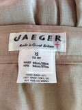 Vintage Jaeger Beige Pleated Skirt Size 12 Fit UK 8/10 - Whispers Dress Agency - Sold - 3