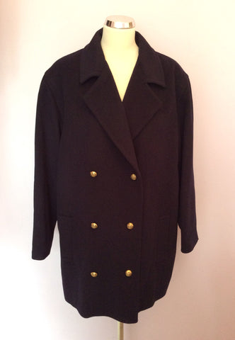 Brand New Jaeger Dark Blue Wool & Cashmere Jacket Size 18/20 - Whispers Dress Agency - Sold - 1