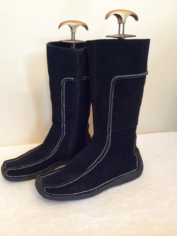 M & Co Black Suede Calf Length Boots Size 6/39 - Whispers Dress Agency - Womens Boots - 2