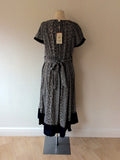 BRAND NEW MONSOON NAVY PRINT DRESS SIZE 16