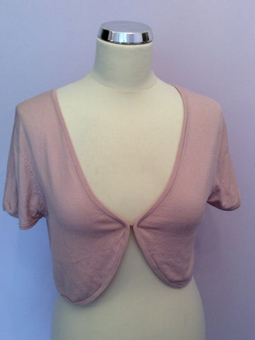 Hobbs Pale Pink / Nude Fine Knit Bolero Cardigan Size 12 - Whispers Dress Agency - Sold - 1