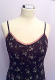 JIGSAW BROWN FLORAL PRINT STRAPPY DRESS SIZE 10 - Whispers Dress Agency - Womens Dresses - 2