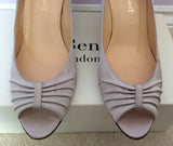 LK Bennett Light Grey Satin Peep Toe Heels Size 4/37 - Whispers Dress Agency - Womens Heels - 2