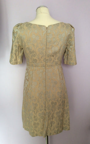 French Connection Beige & Silver Print Dress Size 10 - Whispers Dress Agency - Womens Dresses - 3
