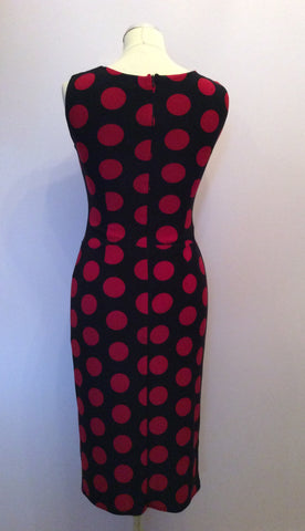 PHASE EIGHT BLACK & RED SPOT PENCIL DRESS SIZE 8 - Whispers Dress Agency - Womens Dresses - 3