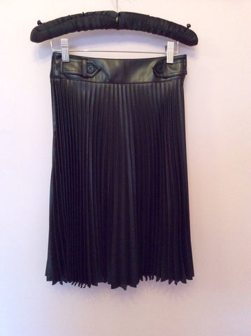 Karen Millen Black Pleated PVC Trim Skirt Size 8 - Whispers Dress Agency - Sold - 1