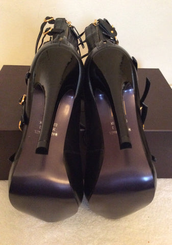 Brand New Carvela Black Strap Leather Heels Size 3/36 - Whispers Dress Agency - Womens Heels - 6