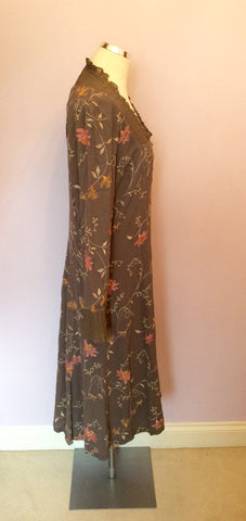 Ghost Brown Embroidered Floral Dress & Duster Coat Size S - Whispers Dress Agency - Sold - 2