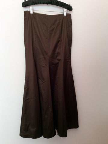Coast Brown Matt Satin Long Evening Skirt Size 12 - Whispers Dress Agency - Sold - 2