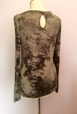 Oui Grey Print & Sequin Trim Long Sleeve Top Size 14 - Whispers Dress Agency - Womens Tops - 3