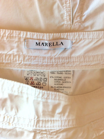 Marella White Cotton Skirt Size 10 - Whispers Dress Agency - Womens Skirts - 3