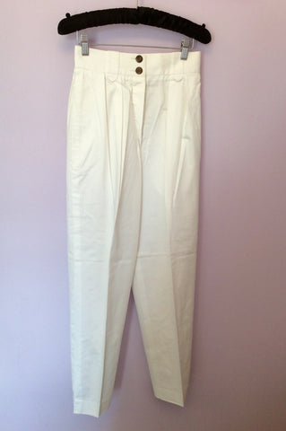 Vintage Jaeger High Waist Cotton Trousers Size 25" Approx UK 6 - Whispers Dress Agency - Womens Vintage - 1