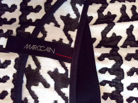 Marccain Black & White Print Stretch Pencil Dress Size N5 UK 16 - Whispers Dress Agency - Womens Dresses - 4