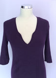 Karen Millen Purple Wool Blend Knit Dress Size 3 Approx 12 - Whispers Dress Agency - Sold - 2