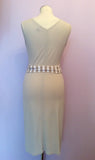Marccain Beige & White Stripe Wrap Dress Size N3 UK 12/12 - Whispers Dress Agency - Womens Dresses - 3
