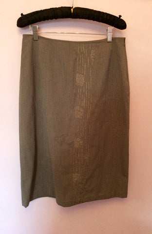 Nitya Grey Embroidered Front Skirt Size 14 - Whispers Dress Agency - Womens Skirts - 1