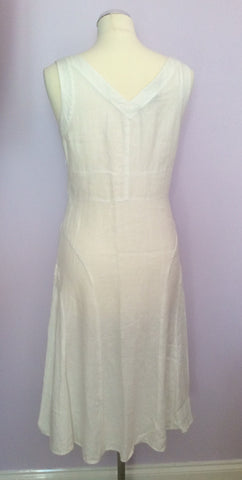 Laura Ashley White Linen Size 10 - Whispers Dress Agency - Womens Dresses - 2