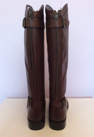 Brand New Shoeprima Dark Brown Leather Riding Boots Size 6/39 - Whispers Dress Agency - Womens Boots - 4