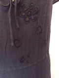 Ghost Black Scoop Neck Embroidered Dress Size M - Whispers Dress Agency - Sold - 3