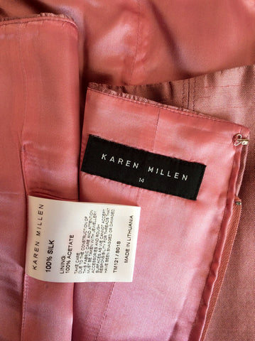KAREN MILLEN PINK SILK BUSTIER TOP & TROUSERS SUIT SIZE 12/14 - Whispers Dress Agency - Womens Suits & Tailoring - 4