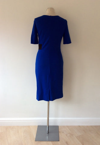 JAEGER ROYAL BLUE & BLACK TRIM PENCIL DRESS SIZE 10 - Whispers Dress Agency - Womens Dresses - 3