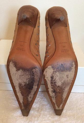 Prada Camel Leather Stiletto Heels Size 7.5/41 - Whispers Dress Agency - Sold - 6