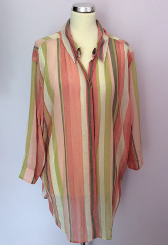 Elizabeth By Liz Claibourne Stripe Cotton Shirt Size 22 - Whispers Dress Agency - Sold - 1