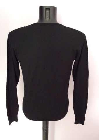 All Saints Black Merino Wool V Neck Jumper Size L - Whispers Dress Agency - Sold - 4