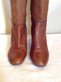 Dune Tan Brown Stitch Trim Boots Size 4/37 - Whispers Dress Agency - Sold - 3