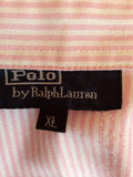Polo By Ralph Lauren Pink & White Stripe Cotton Shirt Size XL - Whispers Dress Agency - Sold - 3